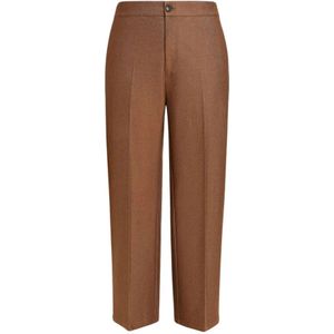 Marina Rinaldi, Dames, Broeken, Bruin, Maat: XL Katoen,