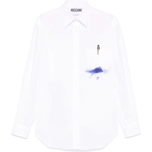 Moschino, Dames, Blouses & Shirts, Blauw, Maat: XS