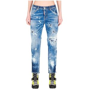 Dsquared2, Dames, Jeans, Blauw, Maat: S Katoen,