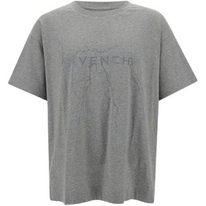Givenchy - Katoenen T-shirt - Grijs - Heren - Met Logoprint