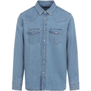 Tom Ford, Heren, Overhemden, Blauw, Maat: 2XL Katoen,
