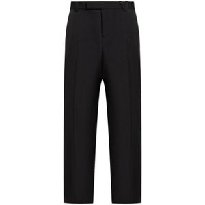 Versace, Heren, Broeken, Zwart, Maat: S Wol,