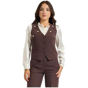 Silvian Heach, Dames, Jassen, Bruin, Maat: 2XS Viscose,