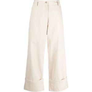 Moncler, Dames, Broeken, Wit, Maat: 2XS Katoen,