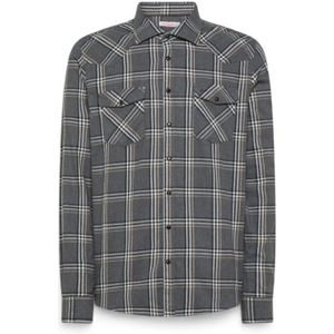 Sun68, Heren, Overhemden, Grijs, Maat: M Katoen,