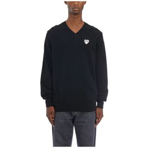 Comme des Garçons Play, Heren, Truien, Zwart, Maat: M Wol,