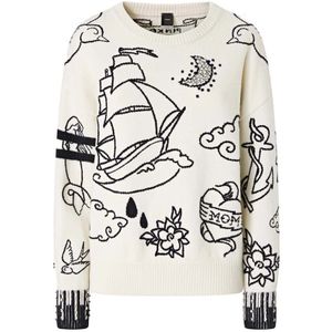 Pinko, Dames, Truien, Wit, Maat: M Wol,