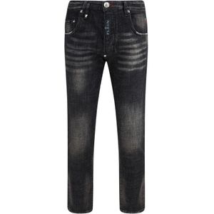 Philipp Plein, Heren, Jeans, Zwart, Maat: W32 Katoen,