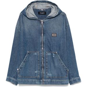 Dolce & Gabbana, Heren, Jassen, Blauw, Maat: L Katoen,