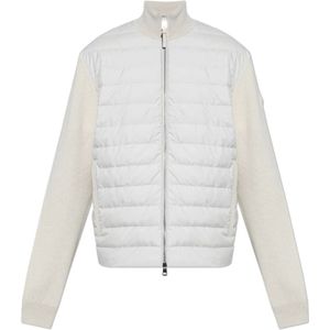 Moncler Cardigan met gewatteerde voorkant , Beige , Heren , Maat: 2XL