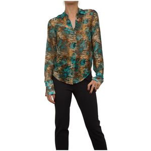 Blugirl, Dames, Blouses & Shirts, Veelkleurig, Maat: M Zijde,