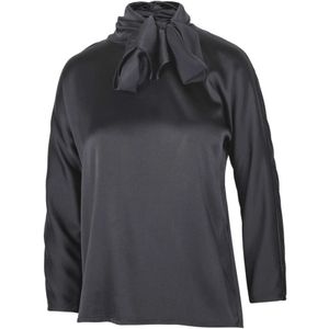 Jucca, Dames, Blouses & Shirts, Zwart, Maat: 2XS Satijn,