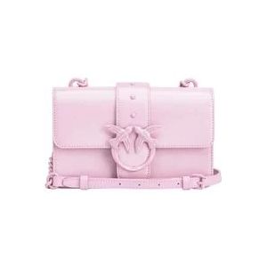 Pinko Studded Love One Mini Tas , Pink , Dames , Maat: ONE Size
