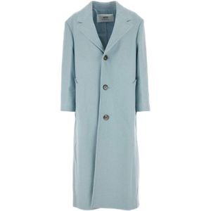 Ami Paris, Dames, Mantels, Blauw, Maat: 2XS Wol,