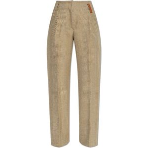 Forte Forte, Dames, Broeken, Beige, Maat: S Wol,