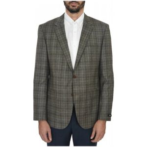 Hugo, Heren, Jassen, Grijs, Maat: L Leer,