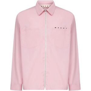 Marni, Heren, Overhemden, Roze, Maat: S Katoen,