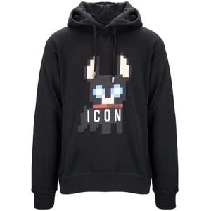 Dsquared2 - Black Icon Print Hoodie - Zwart - Katoen