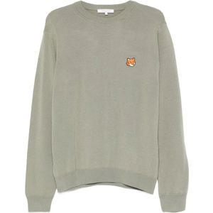 Maison Kitsuné, Heren, Sweatshirts & Hoodies, Grijs, Maat: M Wol,