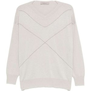 D.Exterior - Grijze Trui - Dames - V-hals - Gebreid