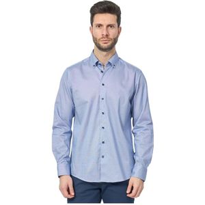 Bugatti, Heren, Overhemden, Blauw, Maat: M Katoen,