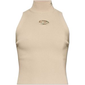 Diesel, Dames, Tops, Beige, Maat: XL Viscose,