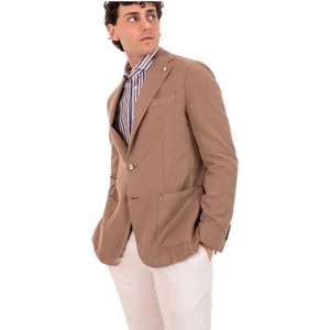 L.b.m. 1911, Heren, Jassen, Bruin, Maat: M Linnen,