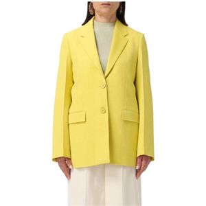 Jil Sander - Blazer - Groen - Linnen - Single Breasted