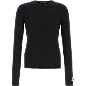 Dolce & Gabbana, Heren, Truien, Zwart, Maat: XL Wol,