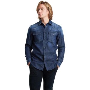Dondup, Heren, Overhemden, Blauw, Maat: S Denim,