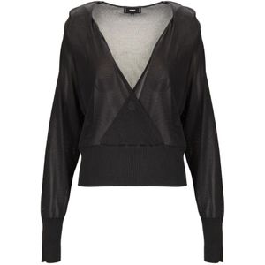 Dsquared2, Dames, Blouses & Shirts, Zwart, Maat: M Viscose,