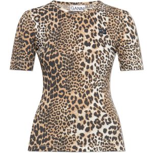 Ganni, Dames, Tops, Beige, Maat: 2XS Katoen,