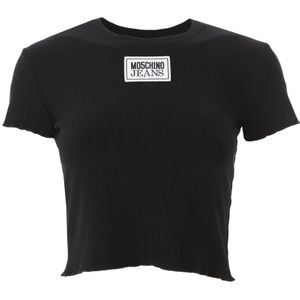 Moschino, Dames, Tops, Zwart, Maat: L