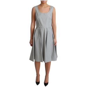 Dolce & Gabbana - A-lijn Jurk - Grijs - Katoen
