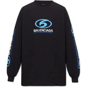 Balenciaga T-shirt met lange mouwen , Black , Heren , Maat: 2XL