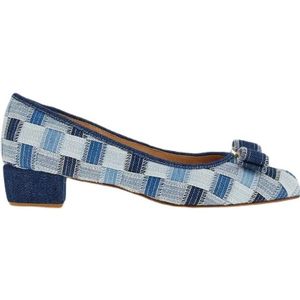 Ferragamo, Dames, Schoenen, Blauw, Maat: 34 1/2 EU Leer,