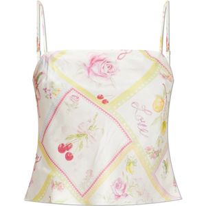 Loveshackfancy, Dames, Tops, Veelkleurig, Maat: M Zijde,