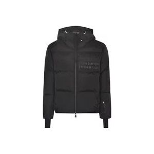 Moncler Zwarte Gewatteerde Jas Waterafstotend Geïsoleerd , Black , Heren , Maat: S