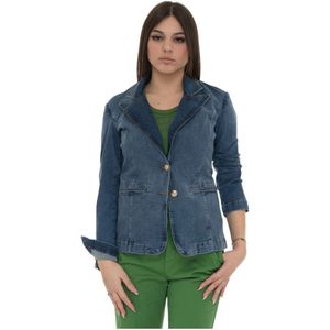 Liu Jo, Dames, Jassen, Blauw, Maat: XS Katoen,