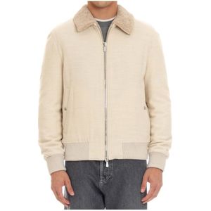 Eleventy, Heren, Jassen, Beige, Maat: L Wol,