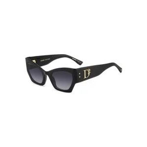 Dsquared2 Stijlvolle zonnebril met vintage vibes , Black , Dames , Maat: 55 MM