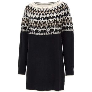 Elena Mirò, Dames, Jurken, Veelkleurig, Maat: XS Wol,