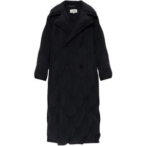 Maison Margiela, Dames, Mantels, Blauw, Maat: M Leer,