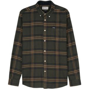 Barbour, Heren, Overhemden, Groen, Maat: XL Flanel,