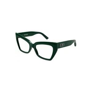 Balenciaga Groene Transparante Bb0275O Bril , Green , Dames , Maat: 53 MM