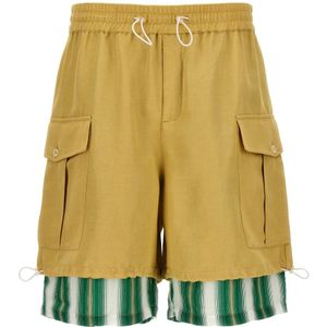 Wales Bonner, Heren, Korte broeken, Beige, Maat: S Katoen,