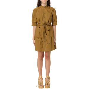 Liu Jo, Dames, Jurken, Bruin, Maat: XS Katoen,