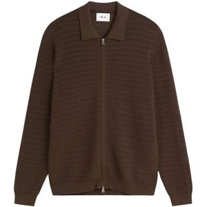 Nn07, Heren, Truien, Bruin, Maat: L Katoen,