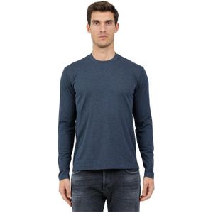 Mazzarelli, Heren, Tops, Blauw, Maat: M Katoen,