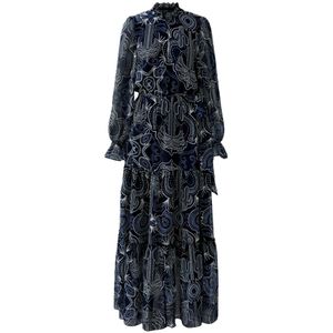 OUI Jurk  blauw / donkerblauw / wit